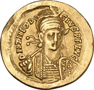 obverse: Theodosius II (402-450). AV Solidus, Constantinople mint, 430-440