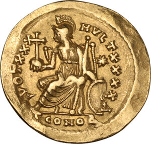 reverse: Theodosius II (402-450). AV Solidus, Constantinople mint, 430-440