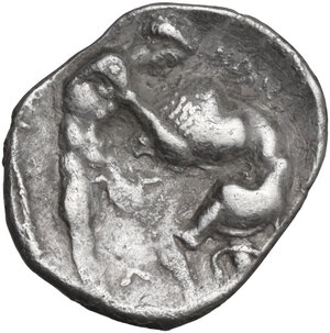 reverse: Southern Apulia, Tarentum. AR Diobol, 325-280 BC