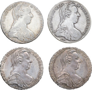 obverse: Austria. Maria Theresa (1740-1780). Lot of four (4) AR Taler, dated 1780, SF