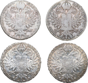 reverse: Austria. Maria Theresa (1740-1780). Lot of four (4) AR Taler, dated 1780, SF