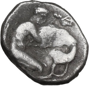 reverse: Southern Apulia, Tarentum. AR Diobol, 325-280 BC