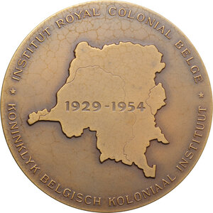 reverse: Belgium. Albert I (1909-1934). AE Medal, 1954. Institut Royal Colonial Belge