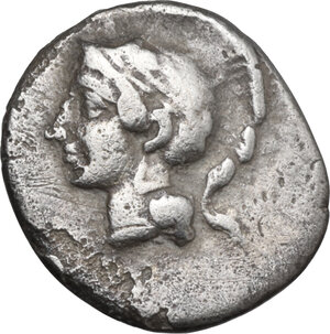 obverse: Southern Apulia, Tarentum. AR Diobol, 325-280 BC