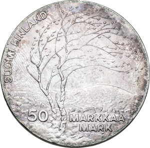 reverse: Finland. AR 50 Markkaa, 1983. For the World Athletics Championships