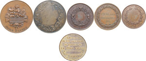 reverse: France. Lot of six (6) AE Medals of the second half of the 19th century on various topics