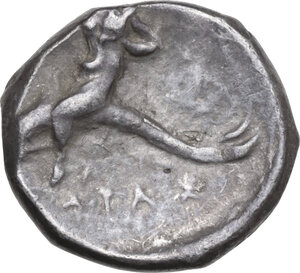 reverse: Southern Apulia, Tarentum. AR Nomos, 280-272 BC