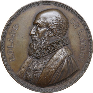 obverse: Germany. Orlando di Lasso (c. 1532-1594). AE Medal, struck under Ludwig I of Bavaria (1825-1848)