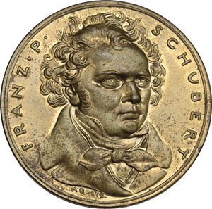 obverse: Germany. Franz Schubert (1797-1828). AE Medal, 1928. For the 100th anniversary of death