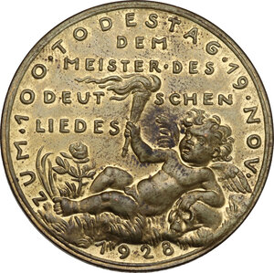 reverse: Germany. Franz Schubert (1797-1828). AE Medal, 1928. For the 100th anniversary of death