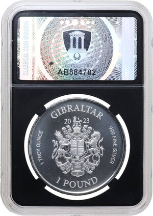 reverse: Gibilterra. Charles III (2022-). AR 1 Pound 