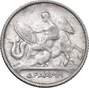 reverse: Greece. George I (1863-1913). AR Drachm, 1910