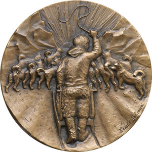 reverse: Greenland. Knud Rasmussen (1879-1933). AE Medal, 1979. For the 100th birthday of Rasmussen