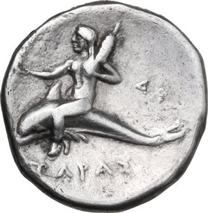 reverse: Southern Apulia, Tarentum. Fourrée (?) Nomos, 280-272 BC