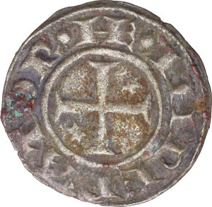 obverse: Italy . Enrico VI di Svevia (1194-1197). BI Denaro, Brindisi mint, 1195-1196