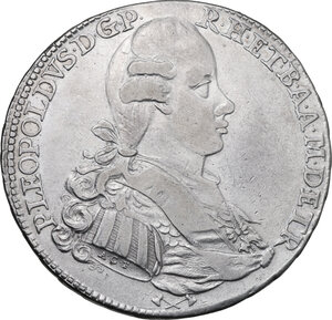 obverse: Italy. Pietro Leopoldo (1765-1790). AR Francescone, Duchy of Tuscany, Firenze mint, 1784