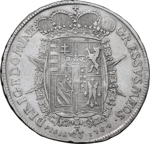 reverse: Italy. Pietro Leopoldo (1765-1790). AR Francescone, Duchy of Tuscany, Firenze mint, 1784