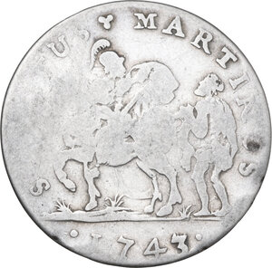 reverse: Italy. Repubblica (1369-1799). AR San Martino da 15 soldi 1743, Lucca mint