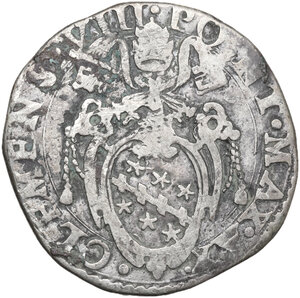 obverse: Italy . Clemens VIII (1592-1605), Ippolito Aldobrandini. AR Testone A. X, Roma mint