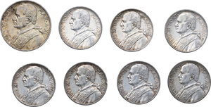 obverse: Italy. Pius XI (1922-1939), Achille Ratti. Lot of eight (8) unclassified AR denominations, Roma mint