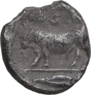 reverse: Lucania, Poseidonia-Paestum. AR Diobol, c. 445-420 BC