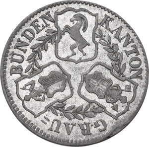 obverse: Switzerland. BI 1/2 Batzen, Graubünden canton, 1842