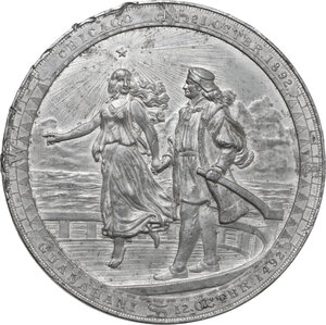 obverse: USA. White metal medal, 1892. For the World Exposition in Chicago 1892