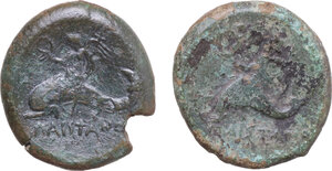 reverse: Lucania, Poseidonia-Paestum. Lot of two (2) AE units, 264-241 BC