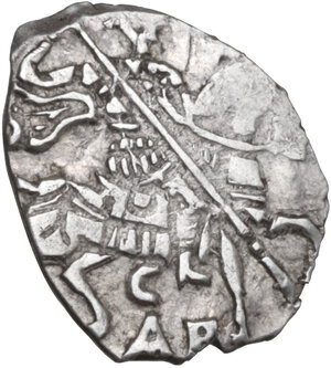 obverse: Russia. Yaroslavl Uprising (in the name of Fedor). AR Kopeck, Yaroslavl mint, 1612