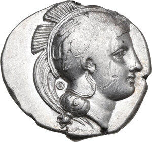 obverse: Northern Lucania, Velia. AR Nomos, c. 340-334 BC. Theta group