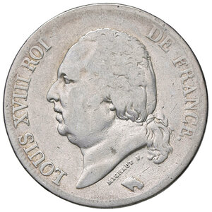 obverse: FRANCIA, Luigi XVIII - 5 Franchi, 1824 A