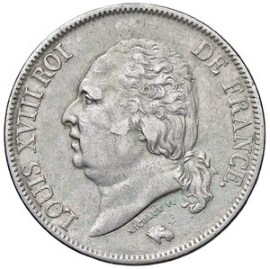 obverse: FRANCIA, Luigi XVIII - 5 Franchi, 1824 Q