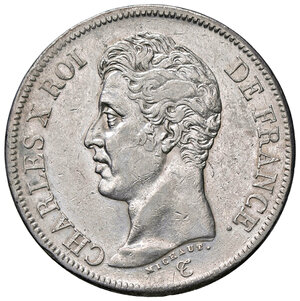 obverse: FRANCIA, Carlo X - 5 Franchi, 1825 A