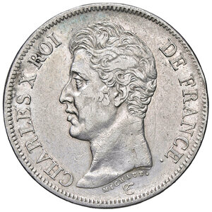 obverse: FRANCIA, Carlo X - 5 Franchi, 1825 H