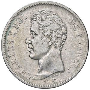 obverse: FRANCIA, Carlo X - 5 Franchi, 1825 M