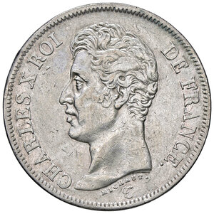 obverse: FRANCIA, Carlo X - 5 Franchi, 1826 A