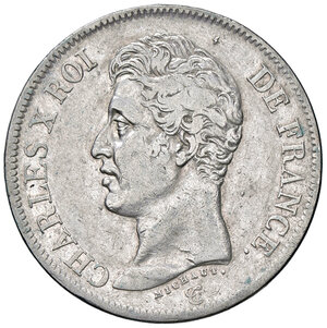 obverse: FRANCIA, Carlo X - 5 Franchi, 1826 M