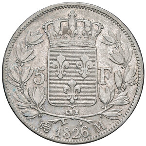 reverse: FRANCIA, Carlo X - 5 Franchi, 1826 M