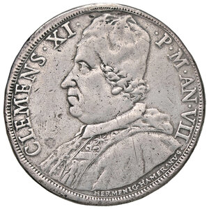 obverse: ROMA, Clemente XI - Piastra, 1707