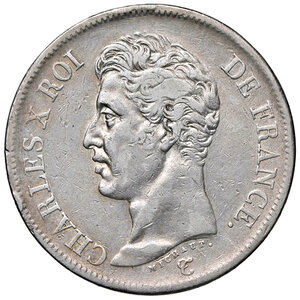 obverse: FRANCIA, Carlo X - 5 Franchi, 1826 W