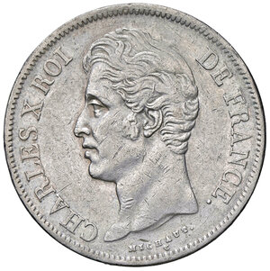 obverse: FRANCIA, Carlo X - 5 Franchi, 1827 B