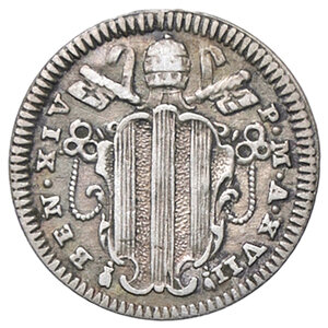 obverse: ROMA, Benedetto XIV - Mezzo Grosso, 1757