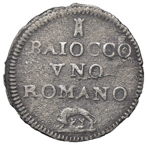 reverse: ROMA, Clemente XIII - Muraiola da 1 Baiocco, (1758-1769)