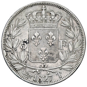 reverse: FRANCIA, Carlo X - 5 Franchi, 1827 T