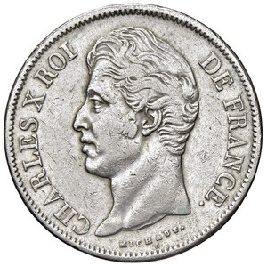 obverse: FRANCIA, Carlo X - 5 Franchi, 1828 K