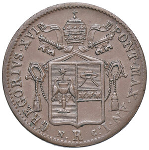 obverse: ROMA, Gregorio XVI - Baiocco, 1831