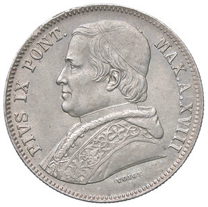 obverse: ROMA, Pio IX - 20 Baiocchi, 1863