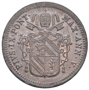 obverse: ROMA, Pio IX - Mezzo Baiocco, 1850