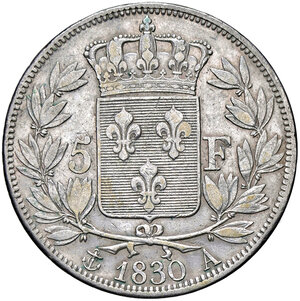 reverse: FRANCIA, Carlo X - 5 Franchi, 1830 A