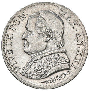 obverse: ROMA, Pio IX - 1 Lira, 1867